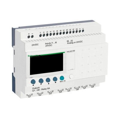 SCHNEIDER SR2B201BD 12 GİRİŞ/8 ÇIKIŞ 24VDC G. ZAMAN SAATLİ AKILLI RÖLE
