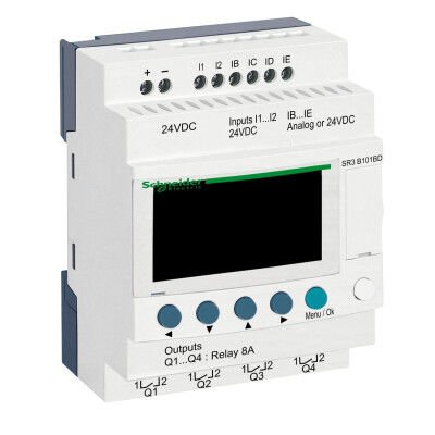 SCHNEIDER SR3B101BD 6 GİRİŞ/4 ÇIKIŞ 24VDC AKILLI RÖLE