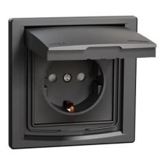 Schneider Electric EPH3100371 EPH3100371 IP44 KAPAKLI TOPRAKLI PRİZ ANTRASİT