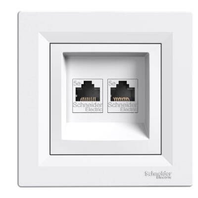 Schneider Electric EPH4400121-02 EPH4400121-02 2*RJ45CAT5e-UTP KONNEKTÖRSÜZ BEYAZ