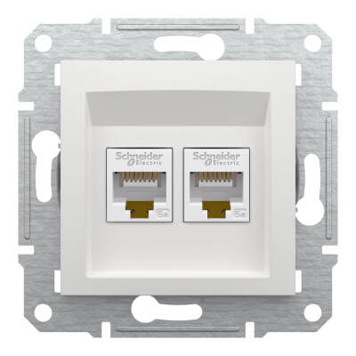 Schneider Electric EPH4470121 EPH4470121 2*RJ45 CAT5E UTP PRİZ BEYAZ ÇERÇEVESİZ