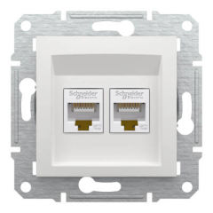 Schneider Electric EPH4470121 EPH4470121 2*RJ45 CAT5E UTP PRİZ BEYAZ ÇERÇEVESİZ