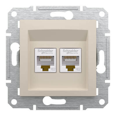 Schneider Electric EPH4470123 EPH4470123 2*RJ45 CAT5E UTP PRİZ KREM ÇERÇEVESİZ