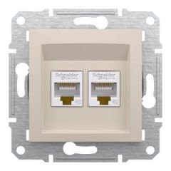 Schneider Electric EPH4470123 EPH4470123 2*RJ45 CAT5E UTP PRİZ KREM ÇERÇEVESİZ