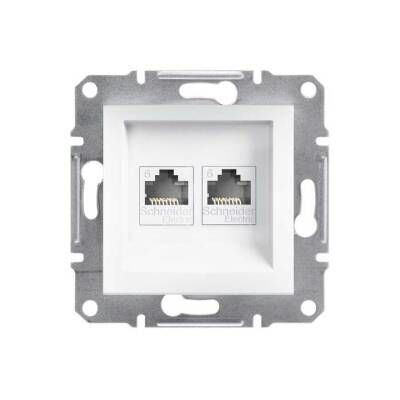 Schneider Electric EPH4870121 EPH4870121 2*RJ45 CAT6E UTP PRİZ BEYAZ ÇERÇEVESİZ