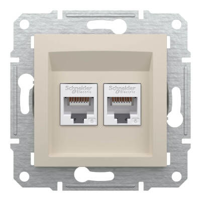 Schneider Electric EPH4870123 EPH4870123 2*RJ45 CAT6E UTP PRİZ KREM ÇERÇEVESİZ