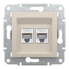 Schneider Electric EPH4870123 EPH4870123 2*RJ45 CAT6E UTP PRİZ KREM ÇERÇEVESİZ