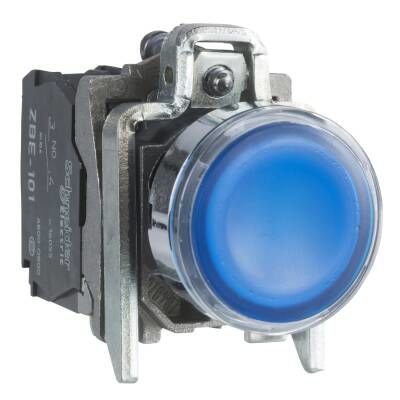 XB4BW36M5 MAVİ 230 V AC LEDLİ 22mm METAL BUTON
