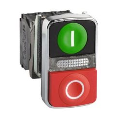 XB4BW73731B5 YEŞ/KIR 22mm METAL BUTON ÇİFTLİ